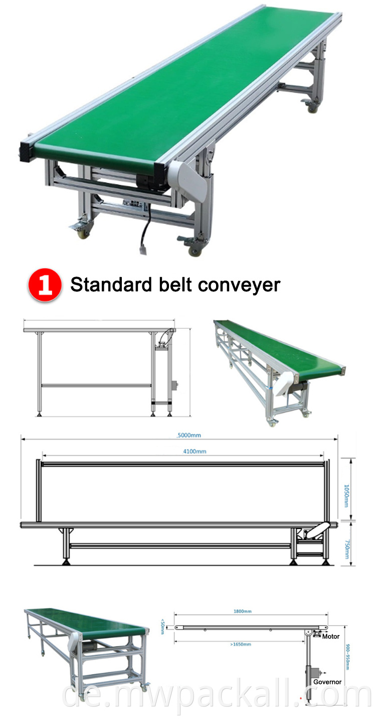 Guter Preis elektrischer Stromversammlung Industrial Transfer Green PVC Belt Förderer zum Verkauf